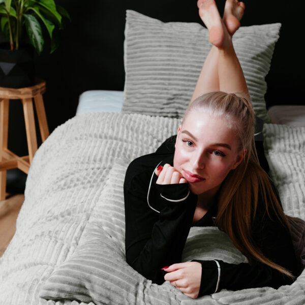 Rib Teddy Grijs 200 x 200/220 - Afbeelding 3