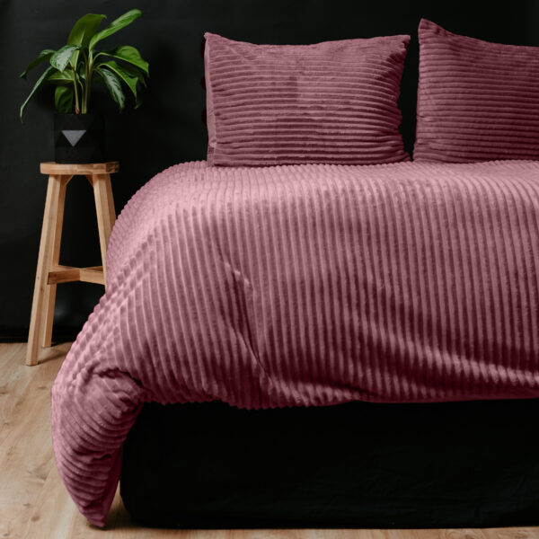 Rib Teddy Oud Roze 200 x 200/220 - Afbeelding 2