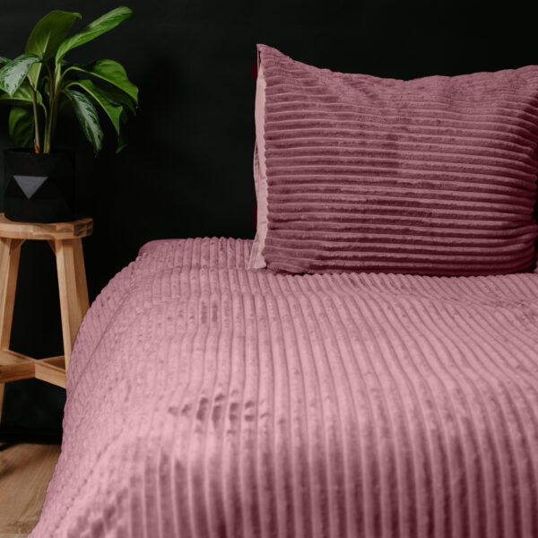 Rib Teddy Oud Roze 200 x 200/220 - Afbeelding 5