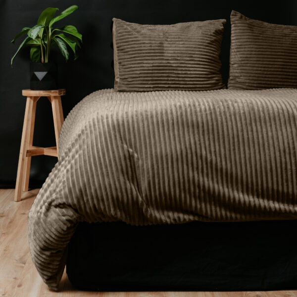Rib Teddy Taupe 140 x 200/220 - Afbeelding 2