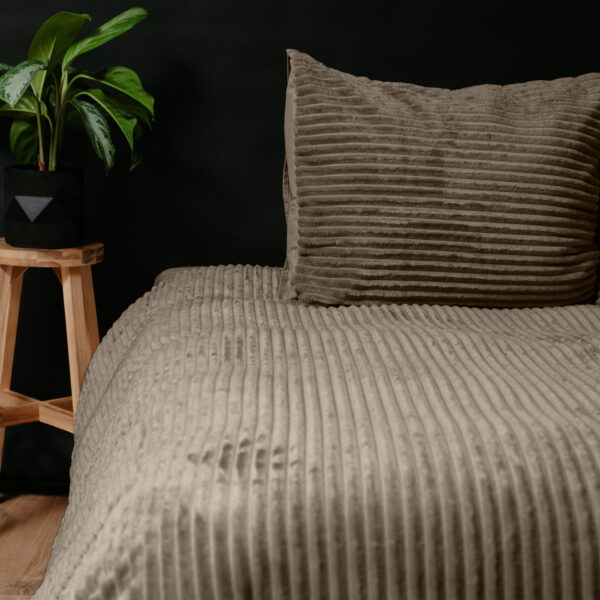Rib Teddy Taupe 140 x 200/220 - Afbeelding 5