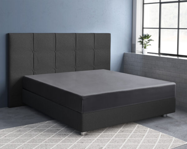 Satijnen Hoeslaken Antraciet 180 x 200 - Afbeelding 2