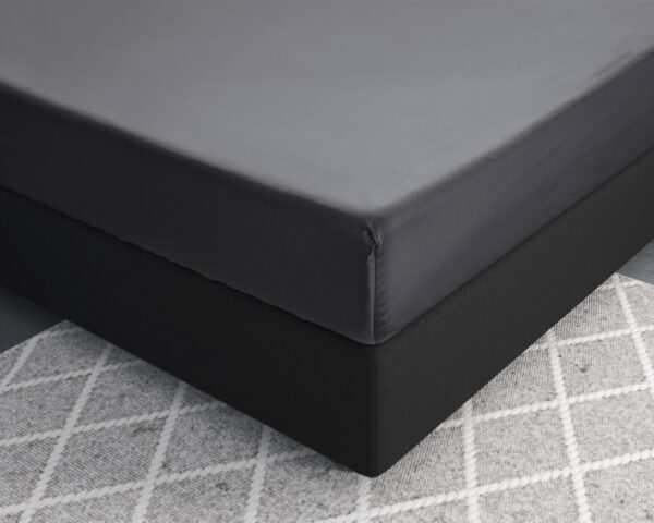 Satijnen Hoeslaken Antraciet 200 x 220 - Afbeelding 3