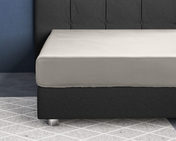 Satijnen Hoeslaken Creme 160 x 220 - Afbeelding 2