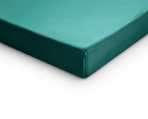 Satijnen Hoeslaken Donker Groen 180 x 210 - Afbeelding 4