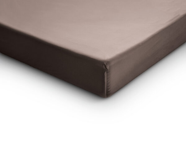 Satijnen Hoeslaken Taupe 180 x 200 - Afbeelding 4