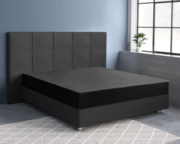 Satijnen Hoeslaken Zwart 180 x 220 - Afbeelding 2