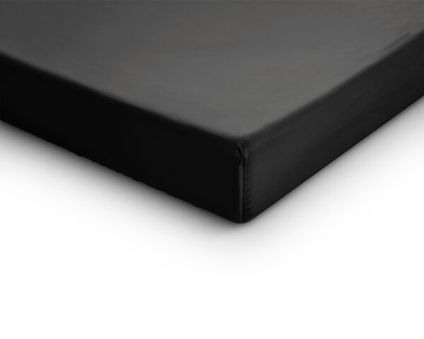 Satijnen Hoeslaken Zwart 80 x 200 - Afbeelding 4
