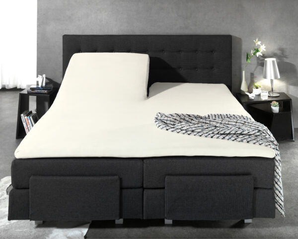 Splittopper Katoen Hoeslaken Creme 180 x 220 - Afbeelding 5