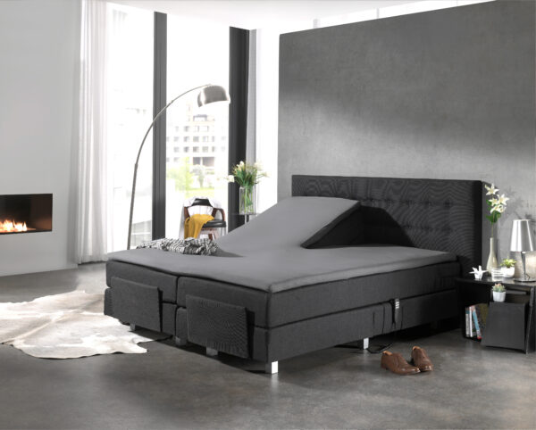 Splittopper Katoen Hoeslaken Grijs 180 x 200 - Afbeelding 2