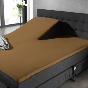 Splittopper Katoen Hoeslaken Taupe 180 x 220