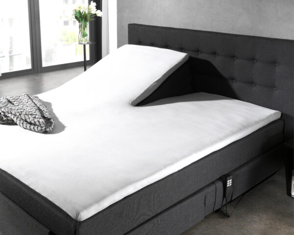 Splittopper Katoen Hoeslaken Wit 180 x 210 - Afbeelding 2
