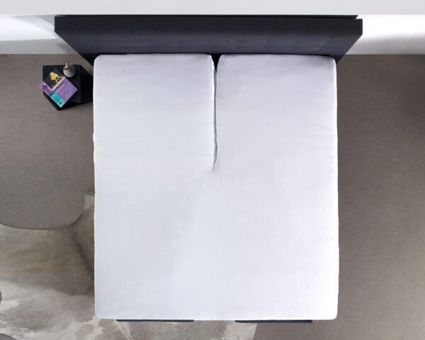 Splittopper Katoen Hoeslaken Wit 180 x 210 - Afbeelding 3