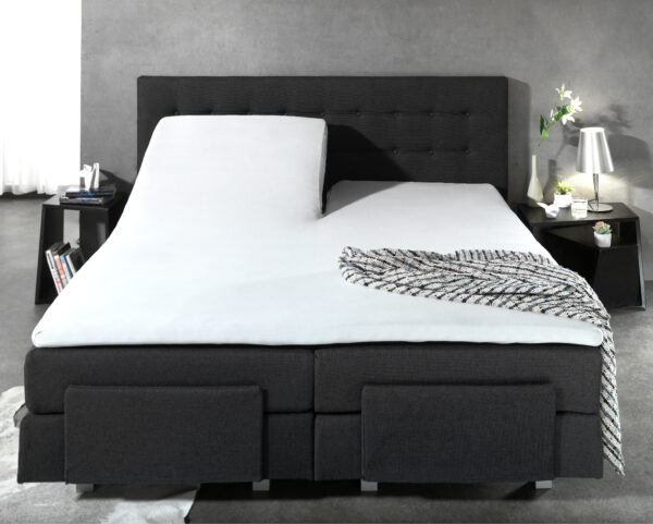 Splittopper Katoen Hoeslaken Wit 180 x 210 - Afbeelding 5