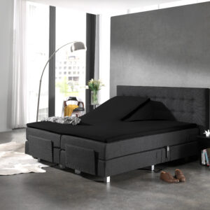 Splittopper Katoen Hoeslaken Zwart 160 x 210