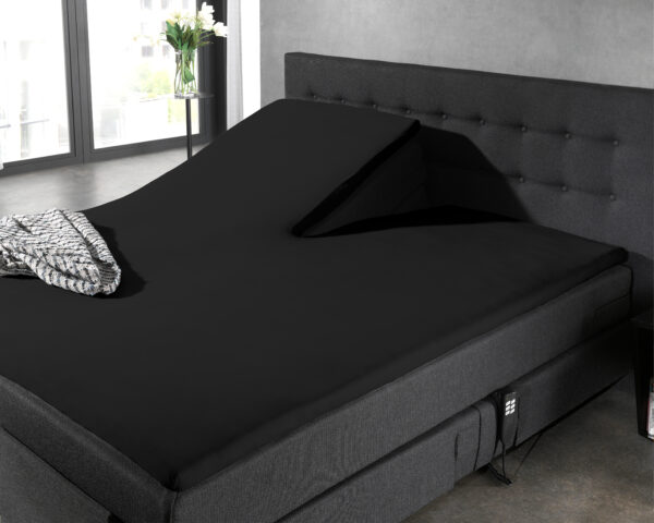 Splittopper Katoen Hoeslaken Zwart 180 x 210 - Afbeelding 2