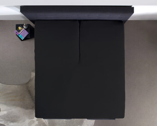 Splittopper Katoen Hoeslaken Zwart 180 x 220 - Afbeelding 3