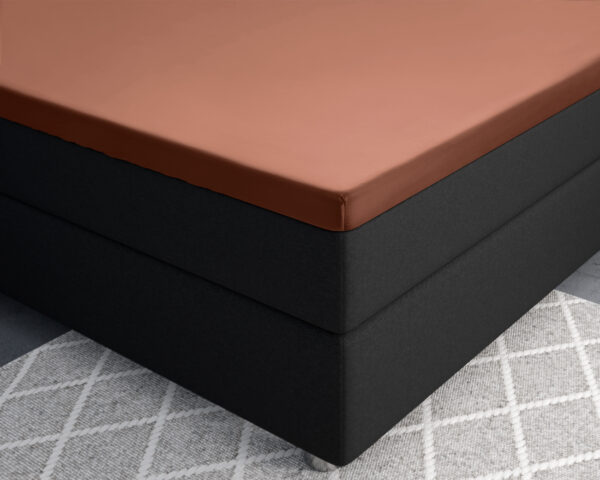 Splittopper Satijn Hoeslaken Bruin 160 x 200 - Afbeelding 3