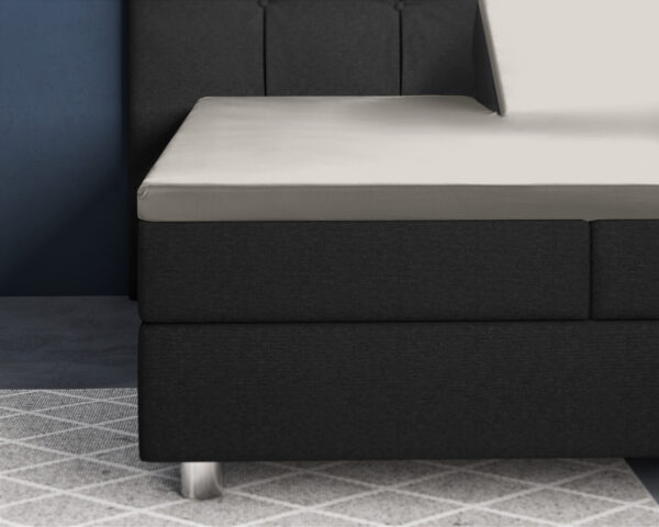 Splittopper Satijn Hoeslaken Creme 160 x 200 - Afbeelding 2