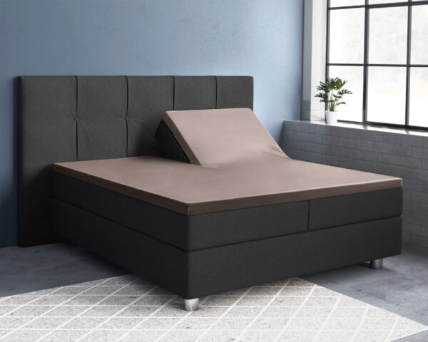 Splittopper Satijn Hoeslaken Taupe 160 x 200 - Afbeelding 2