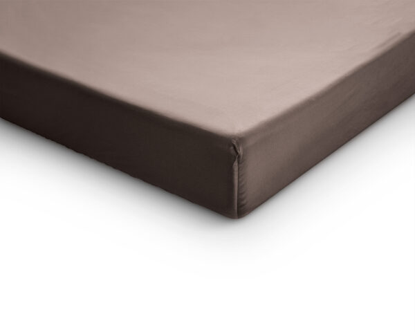 Splittopper Satijn Hoeslaken Taupe 180 x 200 - Afbeelding 4