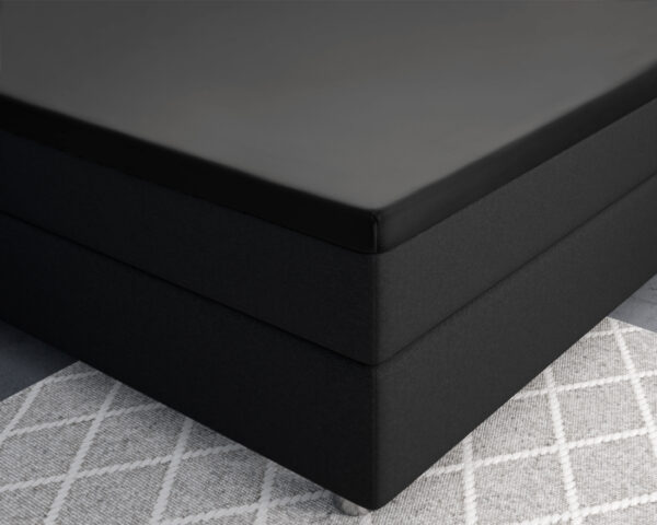 Splittopper Satijn Hoeslaken Zwart 180 x 200 - Afbeelding 3