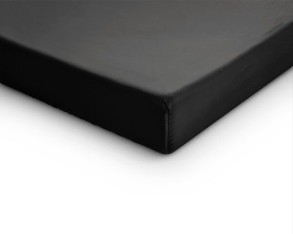 Splittopper Satijn Hoeslaken Zwart 180 x 200 - Afbeelding 4