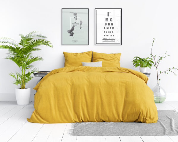 Stone washed Mustard 200 x 200/220 - Afbeelding 4