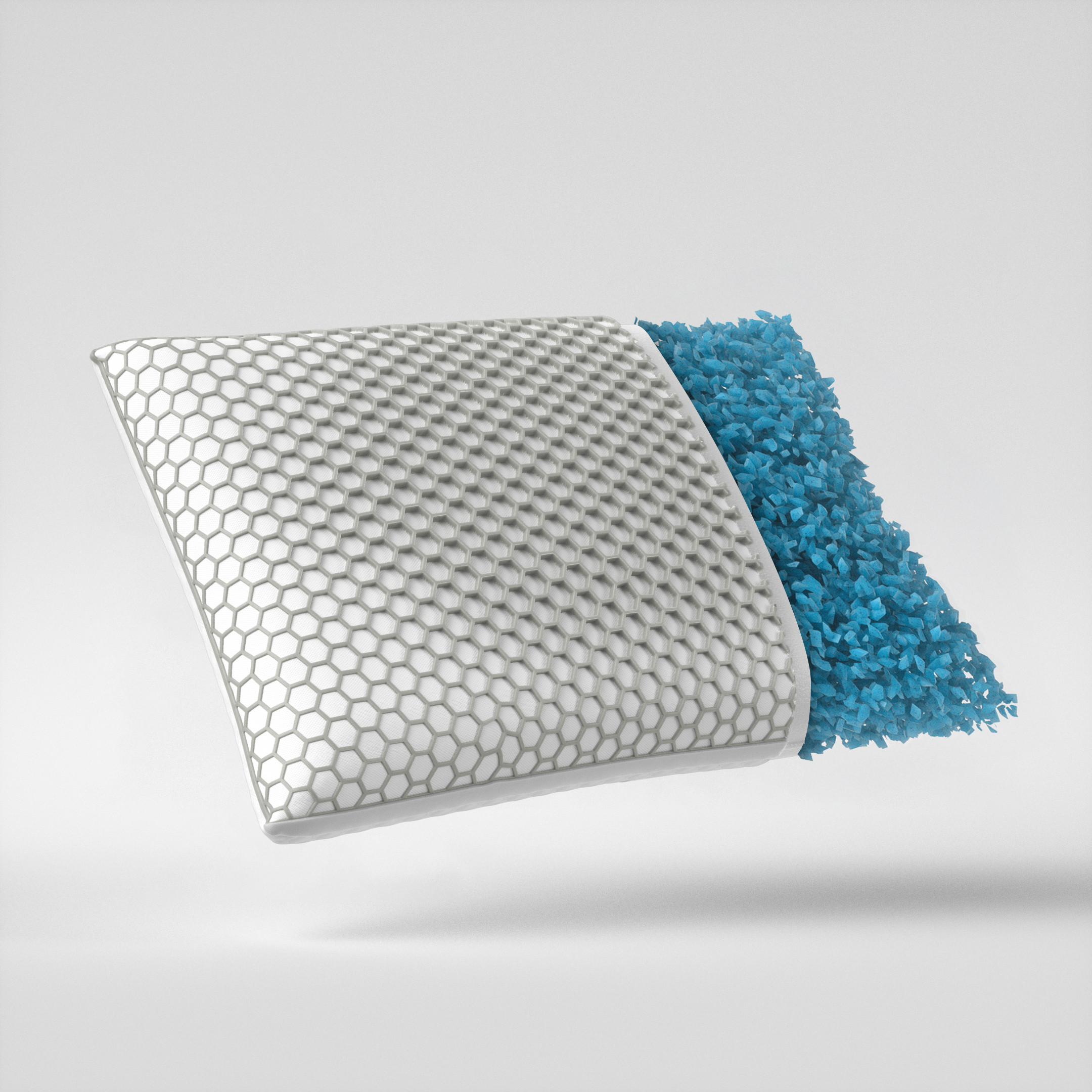 TPE Rebound Traagschuim Kussen Grijs 45 x 60 x 13 cm