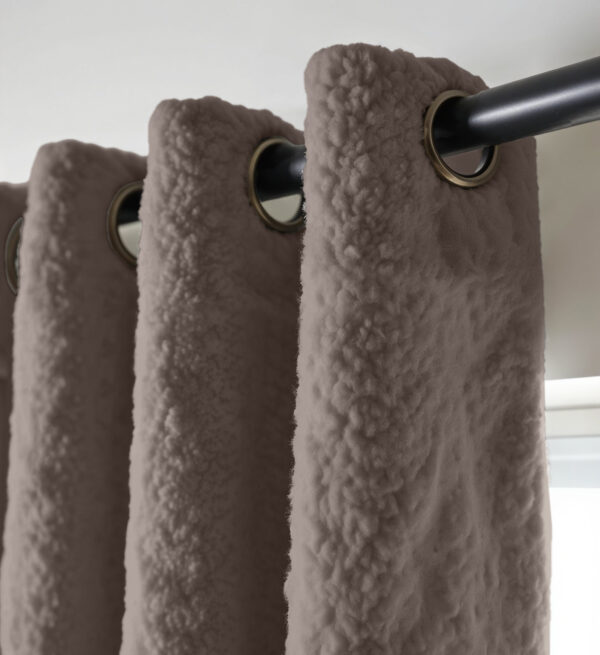 Teddy Gordijnen Black Out Ringen Taupe 300 x 250 - Afbeelding 3