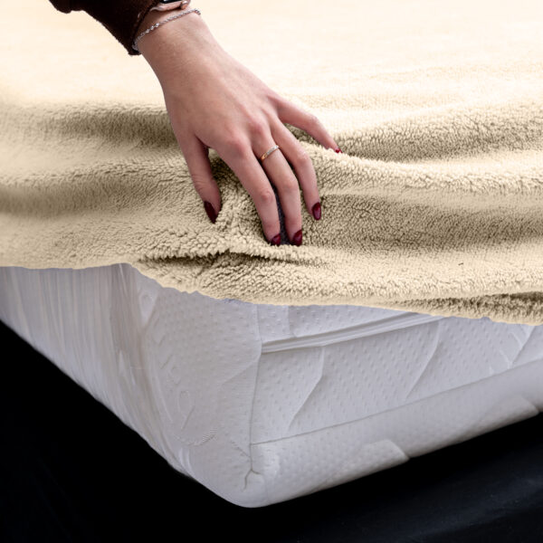 Teddy hoeslaken Taupe 90 x 200 - Afbeelding 3