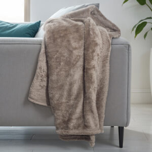 Teddy plaid Diep Taupe 150 x 200