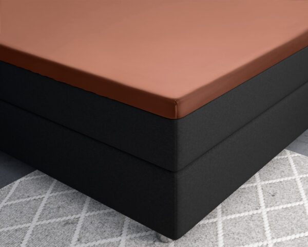 Topper Satijn Hoeslaken Bruin 160 x 220 - Afbeelding 3