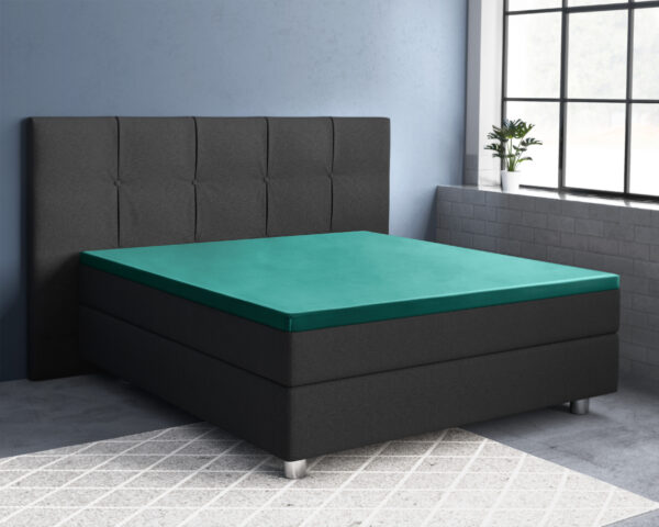 Topper Satijn Hoeslaken Donker Groen 90 x 200 - Afbeelding 2