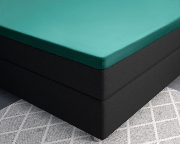 Topper Satijn Hoeslaken Donker Groen 90 x 200 - Afbeelding 3
