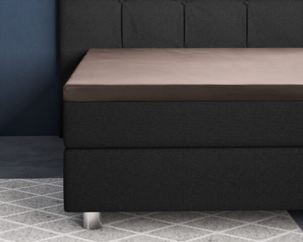 Topper Satijn Hoeslaken Taupe 140 x 200 - Afbeelding 2