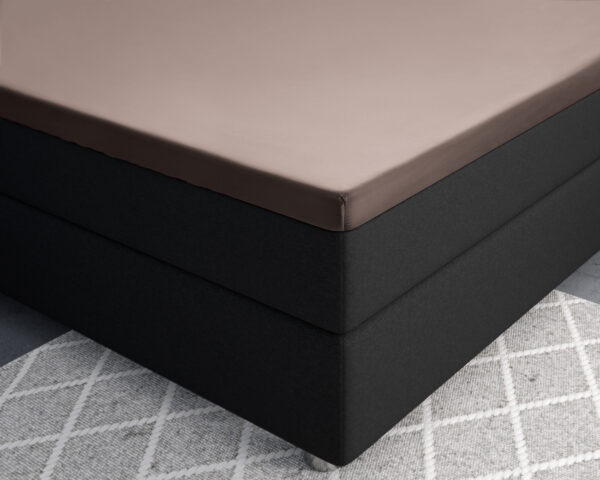 Topper Satijn Hoeslaken Taupe 140 x 200 - Afbeelding 3