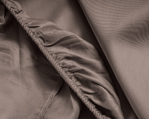 Topper Satijn Hoeslaken Taupe 140 x 200 - Afbeelding 5