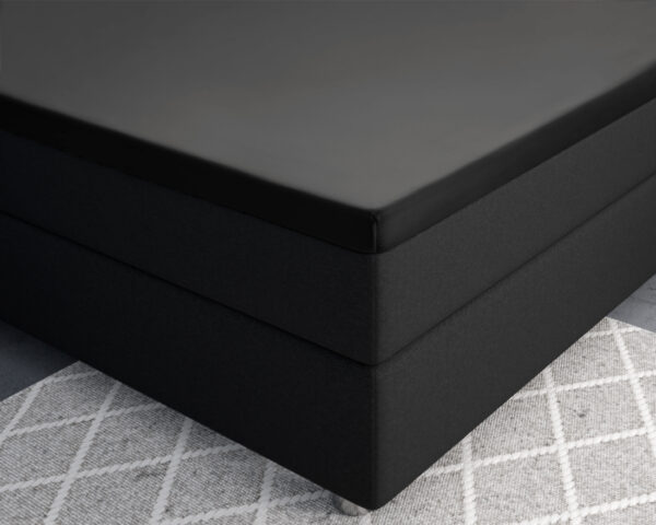 Topper Satijn Hoeslaken Zwart 140 x 200 - Afbeelding 3