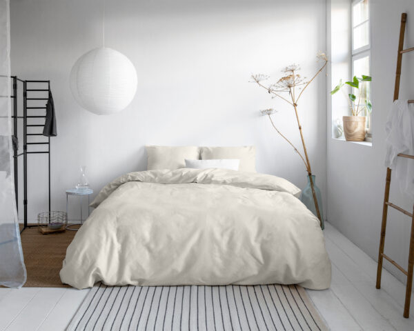 Uni Satijn Dekbedovertrek Creme 240 x 200/220 - Afbeelding 2
