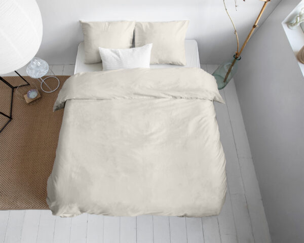 Uni Satijn Dekbedovertrek Creme 240 x 200/220 - Afbeelding 3