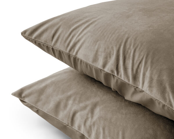 Velvet 2 in 1 kussenslopen Taupe/Grijs 60 x 70 - Afbeelding 2