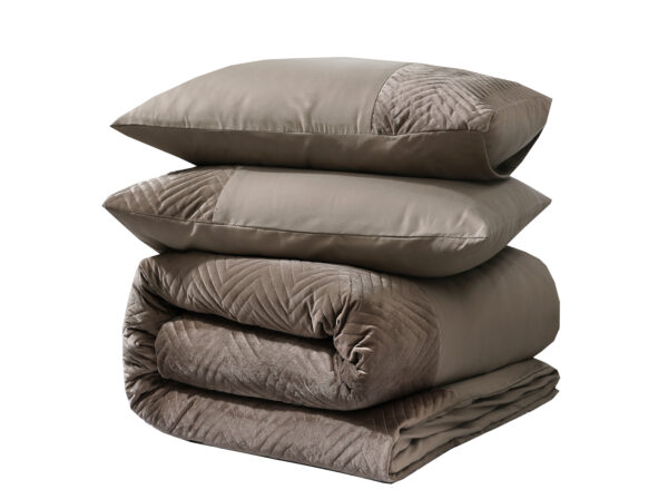 Velvet Crossline Taupe 240 x 200/220 - Afbeelding 5