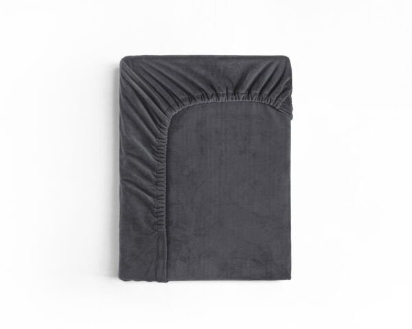 Velvet Hoeslaken Antraciet 160 x 200 - Afbeelding 2