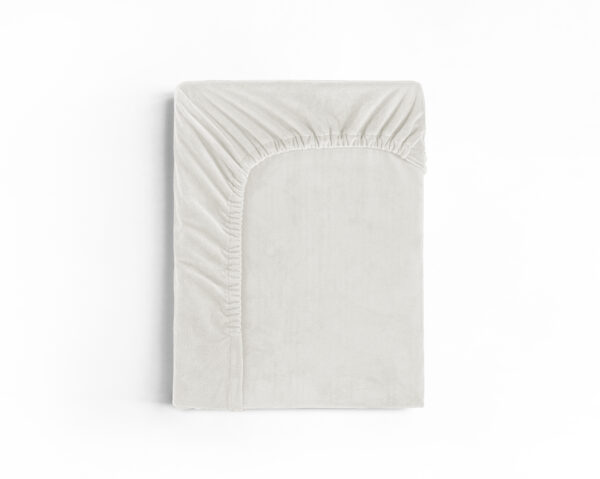 Velvet Hoeslaken Creme 180 x 200 - Afbeelding 2