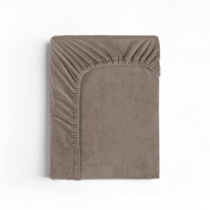 Velvet Hoeslaken Taupe 140 x 200