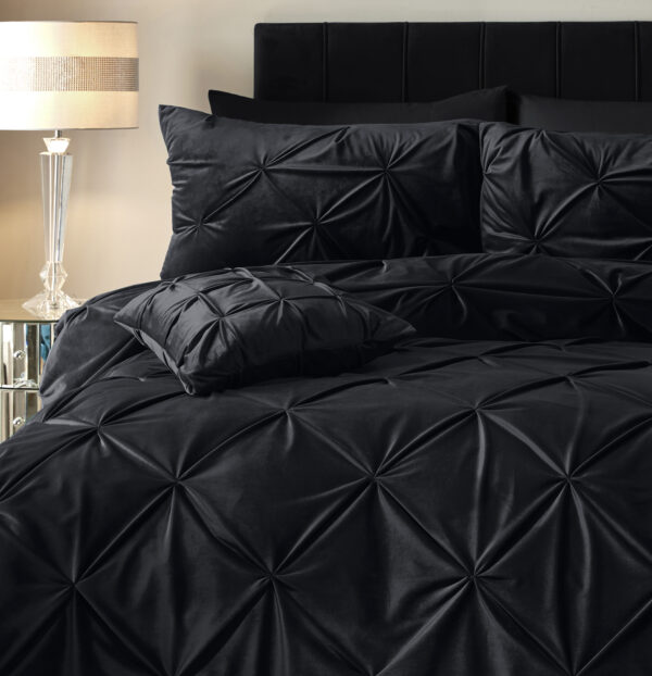 Velvet Pintuck Zwart 140 x 200/220 - Afbeelding 3