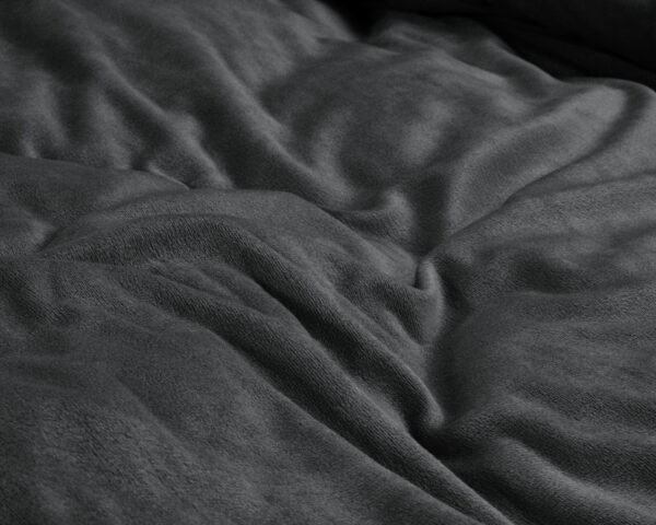 Velvet Uni Dekbedovertrek Antraciet 200 x 220 - Afbeelding 4