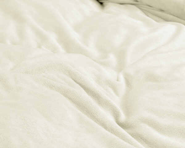 Velvet Uni Dekbedovertrek Creme 140 x 220 - Afbeelding 5