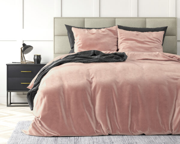 Velvet Uni Dekbedovertrek Roze 240 x 220 - Afbeelding 2